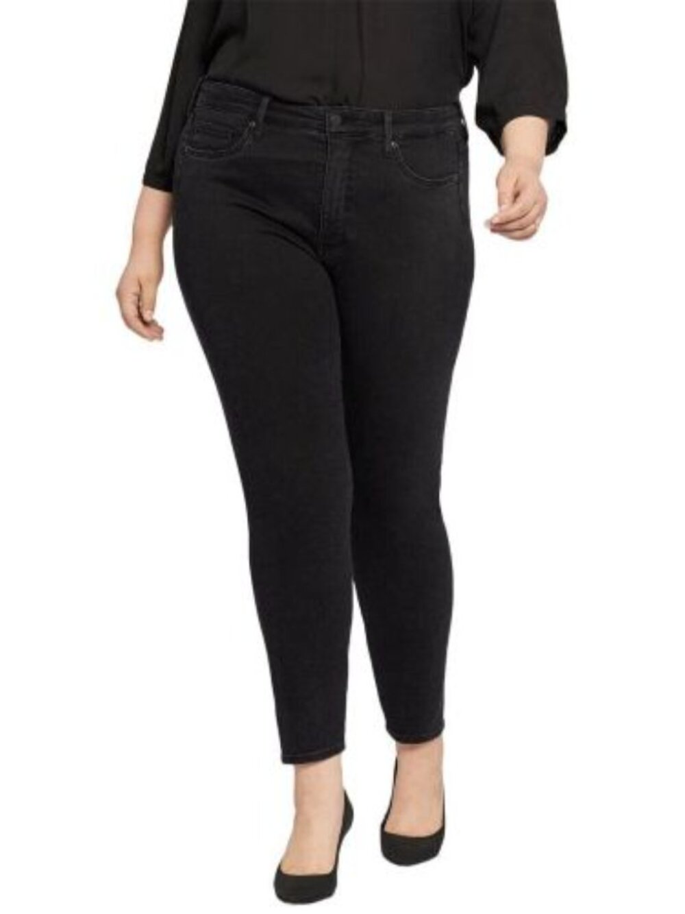 NYDJ Ami High Waist Skinny Jeans Black Plus NWT $119+